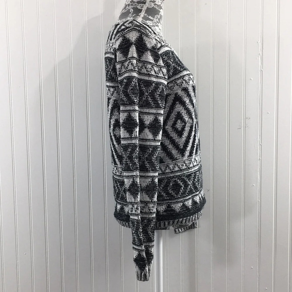Lucky Brand Black White Jacquard Knit Sweater - Picture 3 of 12